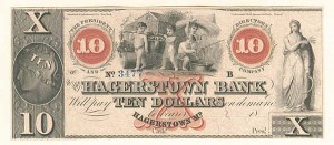 Hagerstown Bank - Obsolete Banknote - SOLD